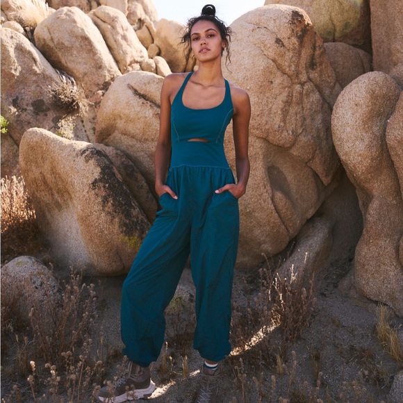 FP Movement by Free People Pants - Free People Movement Righteous Onesie Spruced Up Green FP Jumpsuit Pants XS NWT